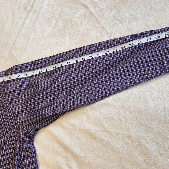 ‼️3/$30‼️ Cinch Shirt Men Purple/black Plaid Long Sleeve Button Up Cotton Medium - Picture 12 of 13